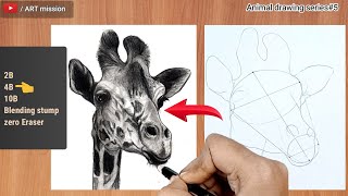 How to draw a giraffe/Animal drawing series#5