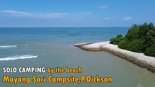 Campfire and breakfast by the beach | PD Mayang Sari campsite | ASMR | Solo and family camping