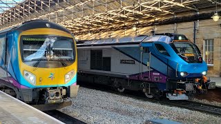 🎶 Class 68 makes noisy departure from Huddersfield in the winter sunshine 🌞