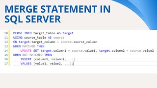 58 Merge Statement in SQL Server