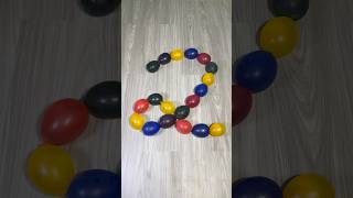 Pop colorful small balloons in the shape of the number ''2'' || asmr reverse video