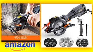 TACKLIFE Circular Saw with Metal Handle, 6 Blades | Laser Guide, 5.8A, Max Cutting Depth 1-11