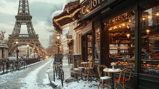 France Coffee Shop Space with Winter Ambience - Soothing Bossa Nova Jazz Music for Relaxing Weekend