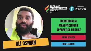 Ali Osman - United Utilities - Finalist for The BAME Apprenticeship Awards 2021