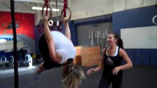 Crossfit San Diego, Leeny playing around on the rings