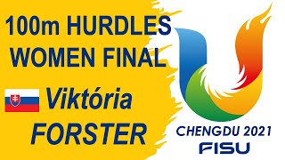 Viktória Forster 🇸🇰 2023 World University Games, Chengdu - 100m Hurdles Women Final 🥇 12.72s