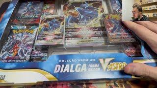 Abri uma caixa de Pokemon Premium - Dialga V Astro #fy #pokemon #nostalgia #cards #tcgpokemon #tcg