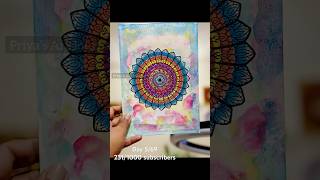 Day 5/69 231/1000 subscribers | A new mandala art with watercolors background #shortsvideo