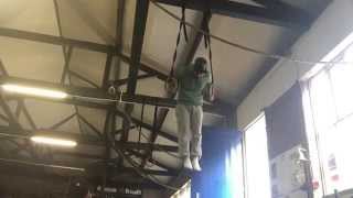 Rings set - muscle up to front lever to forward roll