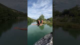 My first backflip off big rock in Medina #skateboarding