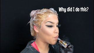 Bleaching my hair while getting lit