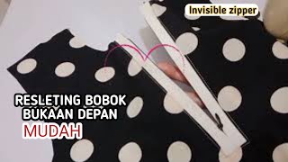 RESLETING JEPANG BOBOK DEPAN BAJU Pakai Mulut/Bibir#ZIPPERTUTORIAL#Zipper