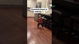 Baseball player is in the making 😂 #funny #family