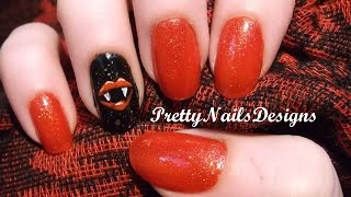 Cartoon Sexy Vampire Lips Accent Halloween Nail Art