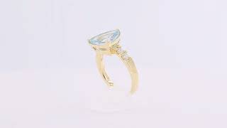 TRILLION AQUAMARINE AND DIAMOND RING BY GEMRIZE