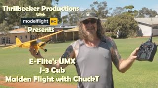 E-Flite  UMX J 3 Cub Maiden Flight with ChuckT