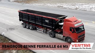 REMORQUE BENNE 64 M3 POUR LE TRANSPORT DE FERRAILLE