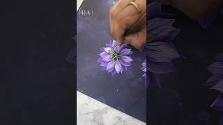 AMAZING 💜 PURPLE Flowers Painting Creative Brush Strokes 💜 😍 #shorts #flowerpainting #renjithaanoop