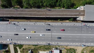 Panoramic aerial view of Volgograd, Russia. Пойма реки Царица