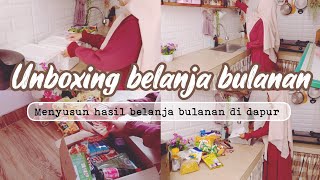 Unboxing belanja bulanan ( November) || menyusun stok belanja di dapur minimalis