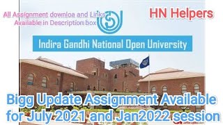 IGNOU ASSIGNMENT| questions paper dow session July 2021 & Jan 2022 Ignoue ka assignment paper down||