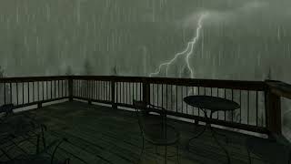 Strong Rain & Thunder in a HUGE Balcony inside a Bamboo Forest-Eliminate Anxiety and Sleep All night