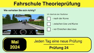 🚘 Führerschein Theorieprüfung Klasse B 🚗 Mai 2024 - Prüfung 24 🎓📚