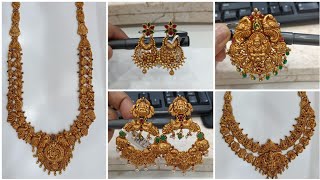 New Necklace Designs for bridal|| New earrings and necklace antique design below 100 grams|| #gold