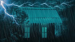 Heavy Rain Sounds For Sleep on Tin Roof & Thunderstorm | Beat Anxiety Instantly Tonight