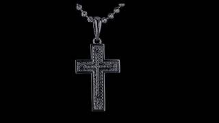 Iced Out Simple Cross Over Cross Pendant By Harlembling Iced Out In CZ Or Moissanite - 925 Silver