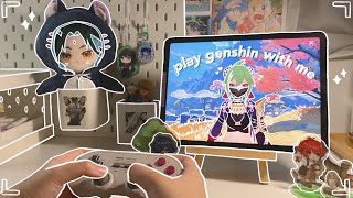 🌙 playing genshin at night w/ an underleveled kuki shinobu | ipad setup, asmr at night