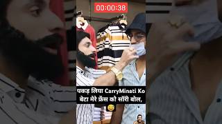 Pakad Liya CarryMinati Ko,🤣😅 Harsh Beniwal Roast Ajaz Khan #shorts #shortsfeed #youtubeshorts #short