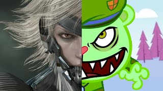 Happy Tree Friends Flippy is Raiden from Metal Gear Rising