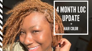 MY LOC JOURNEY | how to dye locs blonde | (4 month loc update 4B/4C hair)