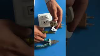 How to convert 3 pin shoo in 2 pin #electricprotips #shortsfeed