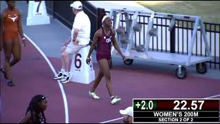 TEXAS A&M vs TEXAS 2022 : LAILA OWENS (TEXAS A&M) WINS 200M