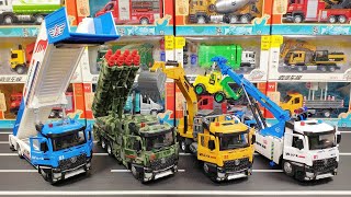 Metal Diecast Trucks Of Passenger Stair Truck, Military Truck, Excavator, Tow Truck