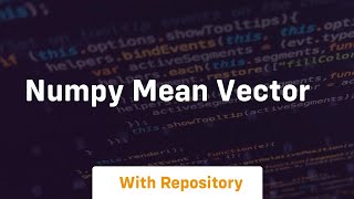 numpy mean vector