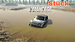 $100000 LAND ROVER STUCK IN MUD  - TRACTOR RESCUING DEFENDER FROM MUD | SNOWRUNNER HINDI