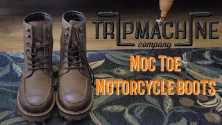 New uprated Buffalo Hide Moc Toe Motorcycle boots By TripMachine. Co.