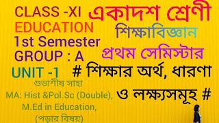 class 11 education meaning concept and aims of Education MCQ suggesti 2024/শিক্ষার অর্থ ধারণা লক্ষ্য