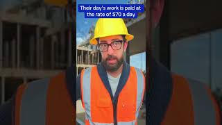 Their day's work is paid at the rate of $70 a day #adamrose #construction #funny #shorts #shortvideo