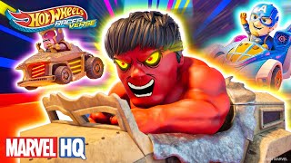 Red Hulk Car Smash… and Crash! | Hot Wheels RacerVerse