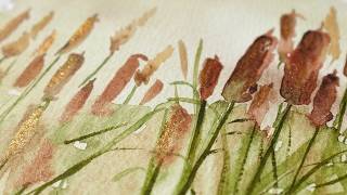 Create Beautiful Watercolor Cattails! A Fun, Easy Tutorial to Master Nature's Beauty 🌿