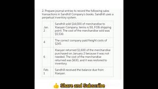 Prepare journal entries to record the following sales transactions in Sandhill Company's books