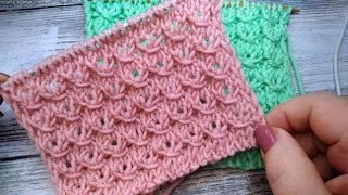 Простой узор спицами Замочек. Simple Knitting Pattern Clasps