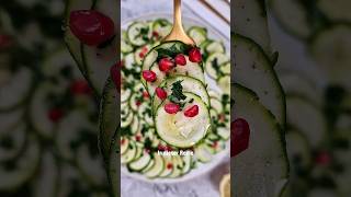 Zucchini Carpaccio: 5 Zutaten und NUR 5 Minuten - Salat ohnen Salat 💚 #shortscooking #rezept #vegan