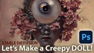 Halloween Special- Let's Make a Creepy Doll! [Stable Diffusion + Photoshop]