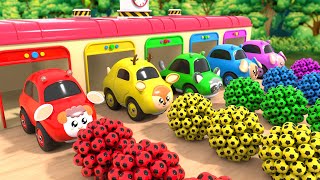 Surprise Soccer Ball Kids Songs - Wheels On the Bus song - Baby Nursery Rhymes & Kids Songs