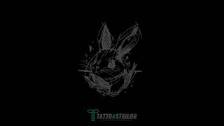 纹身贴Hand drawn line drawing rabbit temporary arm tattoo #tattoo #temporarytattoo #tattoogirls